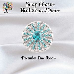 December Birthstone Snap Charm 20mm for Standard Size Accessories